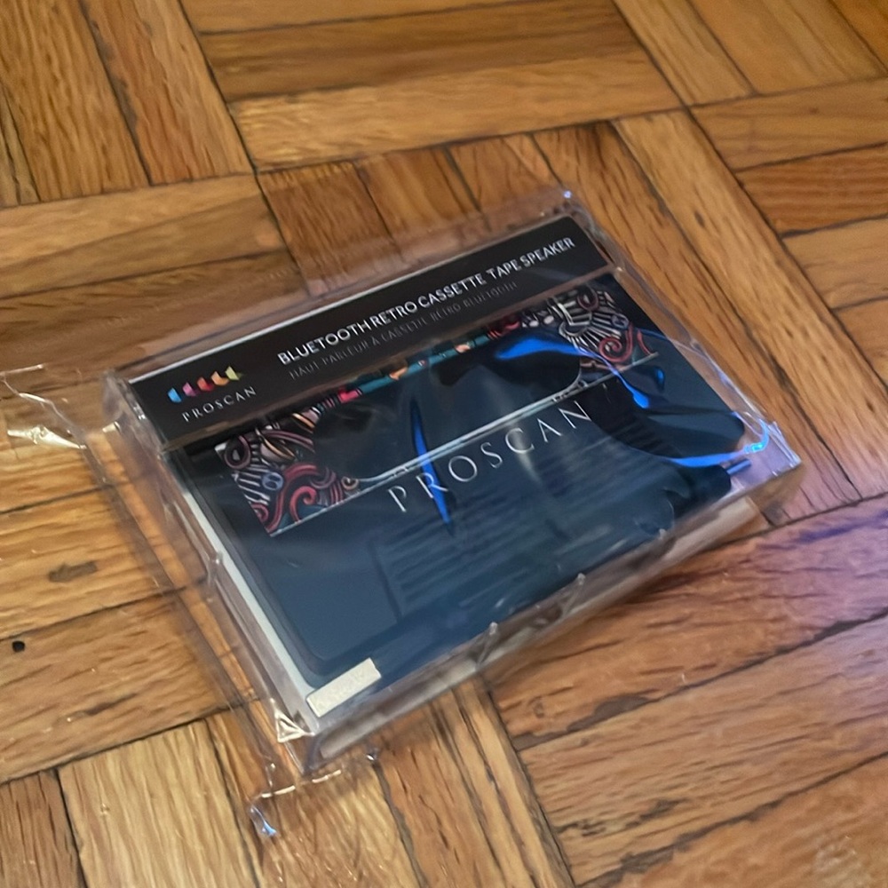 Brand New Portable Speaker Casette Retro USB C Cord Tech Gift